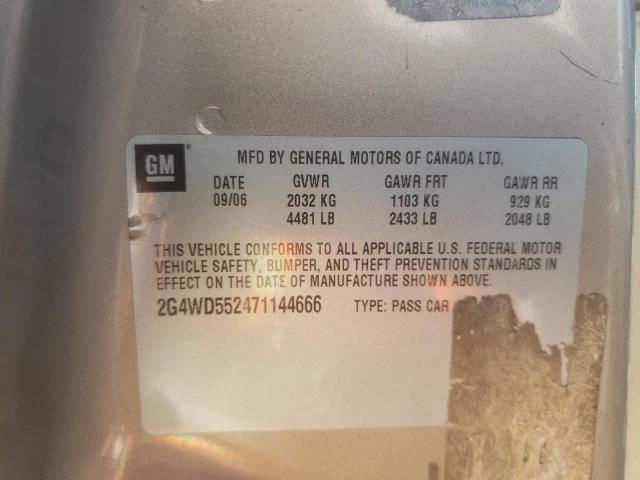 Photo 10 from auction – 2007 BUICK LACROSSE C with VIN 2G4WD552471144666
