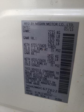 Photo 10 from auction – 2015 NISSAN PATHFINDER with VIN 5N1AR2MM0FC677622