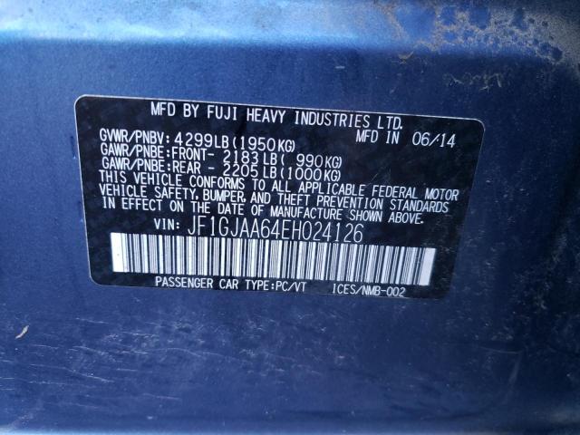 Photo 10 from auction – 2014 SUBARU IMPREZA with VIN JF1GJAA64EH024126