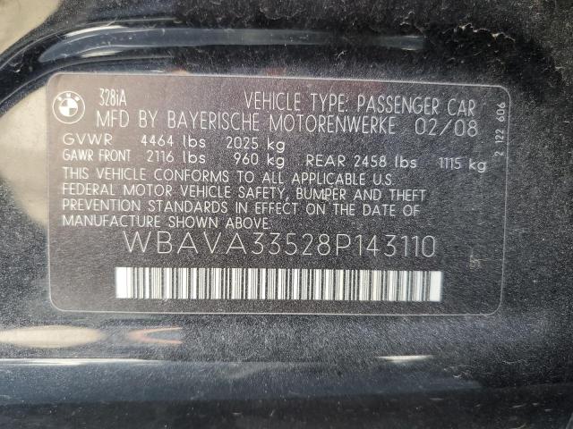 Photo 10 from auction – 2008 BMW 328 I with VIN WBAVA33528P143110