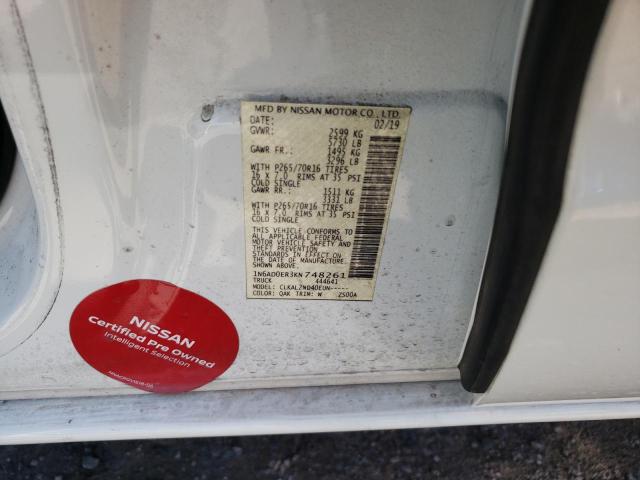 Photo 10 from auction – 2019 NISSAN FRONTIER S with VIN 1N6AD0ER3KN748261