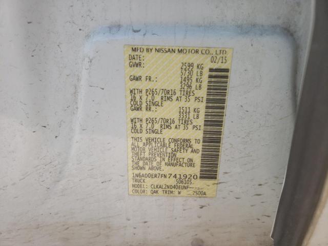 Photo 10 from auction – 2015 NISSAN FRONTIER S with VIN 1N6AD0ER7FN741920