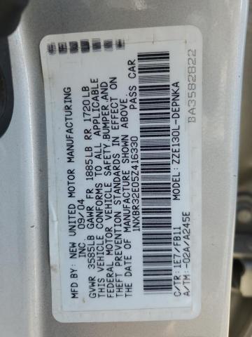 Photo 10 from auction – 2005 TOYOTA COROLLA CE with VIN 1NXBR32E05Z416330