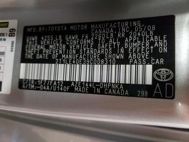 Photo 10 from auction – 2009 TOYOTA COROLLA MA with VIN 2T1LE40E39C008310