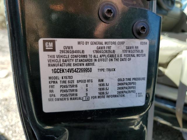 Photo 10 from auction – 2004 CHEVROLET SILVERADO with VIN 1GCEK14V54Z269950