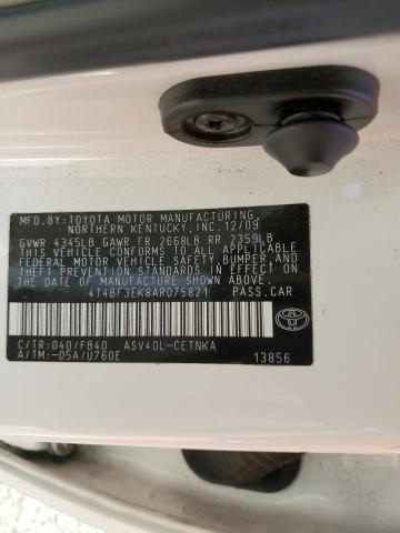 Photo 10 from auction – 2010 TOYOTA CAMARY with VIN 4T4BF3EK8AR075821