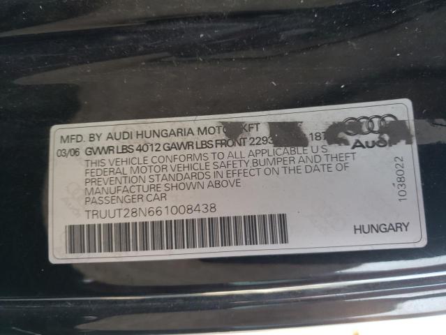 Photo 10 from auction – 2006 AUDI TT QUATTRO with VIN TRUUT28N661008438