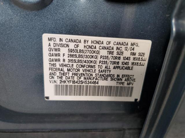Photo 10 from auction – 2005 HONDA PILOT EX with VIN 2HKYF18425H534464