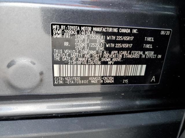 Photo 10 from auction – 2020 TOYOTA RAV4 LE with VIN 2T3H1RFVXLC067696