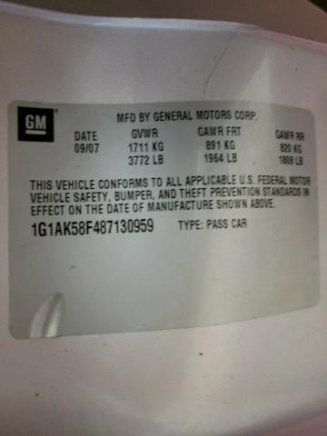 Photo 10 from auction – 2008 CHEVROLET COBALT LS with VIN 1G1AK58F487130959