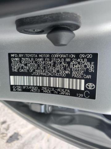 Photo 10 from auction – 2021 TOYOTA COROLLA LE with VIN JTDEPMAE2MJ143700