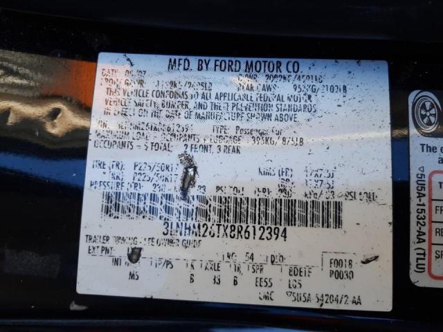 Photo 10 from auction – 2008 LINCOLN MKZ with VIN 3LNHM26TX8R612394