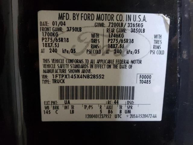 Photo 10 from auction – 2004 FORD F150 with VIN 1FTPX145X4NB28552