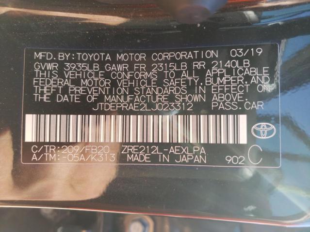 Photo 10 from auction – 2020 TOYOTA COROLLA LE with VIN JTDEPRAE2LJ023312