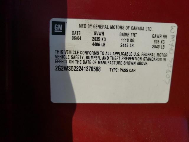 Photo 10 from auction – 2004 PONTIAC GRAND PRIX with VIN 2G2WS522241370588