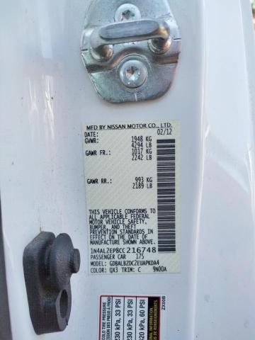 Photo 10 from auction – 2012 NISSAN ALTIMA S with VIN 1N4AL2EP8CC216748