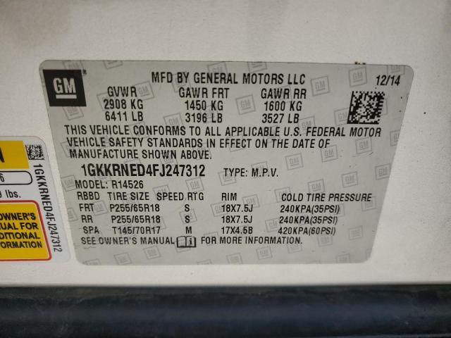 Photo 10 from auction – 2015 GMC ACADIA SLE with VIN 1GKKRNED4FJ247312