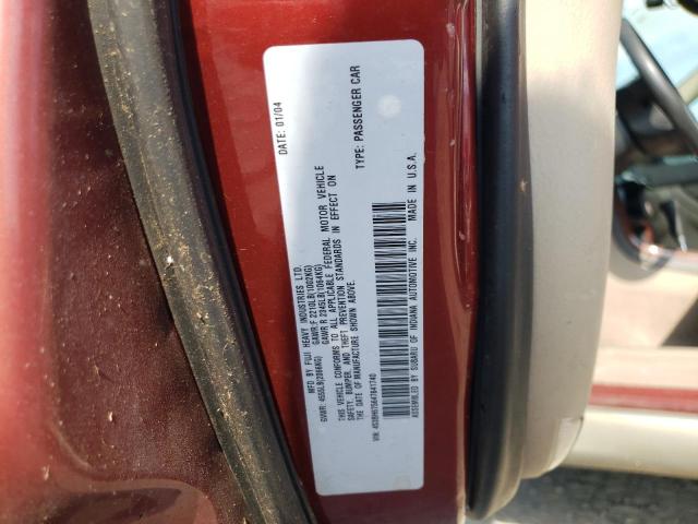 Photo 10 from auction – 2004 SUBARU LEGACY OUT with VIN 4S3BH675647641740