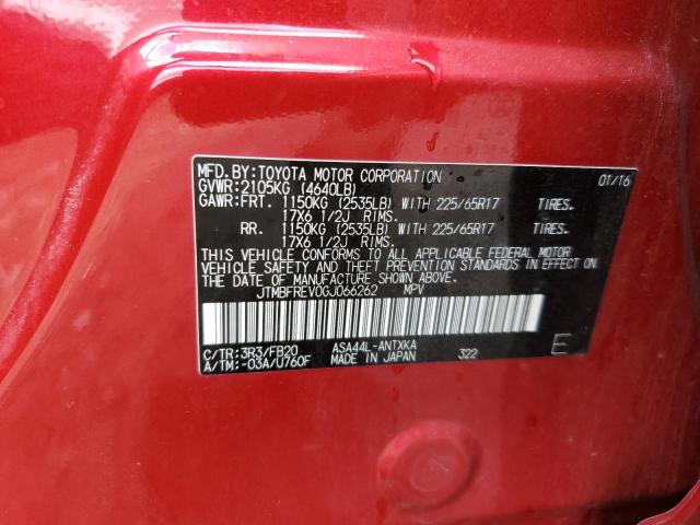 Photo 10 from auction – 2016 TOYOTA RAV4 LE with VIN JTMBFREV0GJ066262