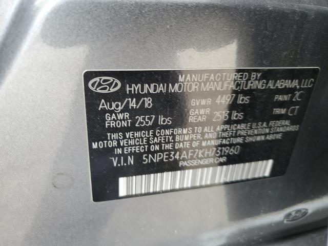Photo 10 from auction – 2019 HYUNDAI SONATA LIM with VIN 5NPE34AF7KH731960