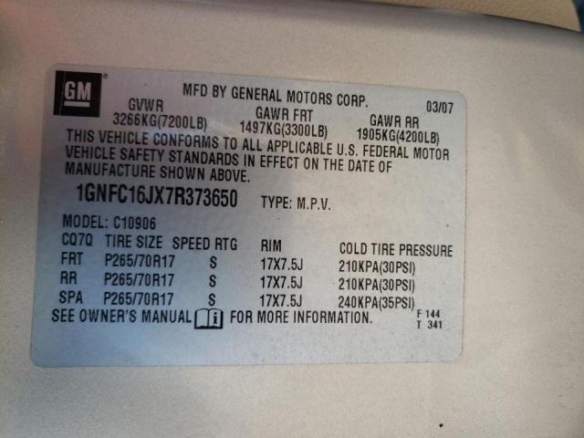 Photo 10 from auction – 2007 CHEVROLET SUBURBAN C with VIN 1GNFC16JX7R373650