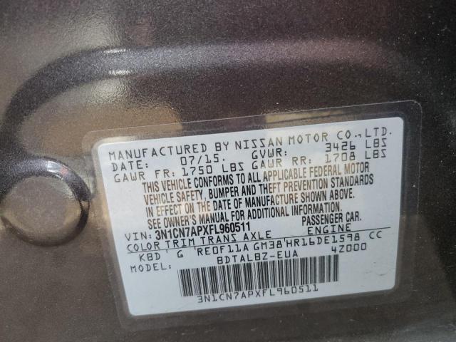 Photo 10 from auction – 2015 NISSAN VERSA S with VIN 3N1CN7APXFL960511