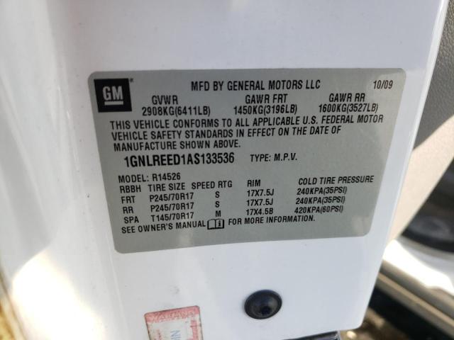 Photo 10 from auction – 2010 CHEVROLET TRAVERSE L with VIN 1GNLREED1AS133536