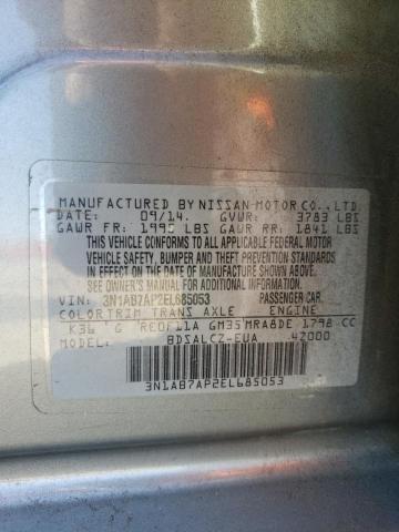 Photo 10 from auction – 2014 NISSAN SENTRA S with VIN 3N1AB7AP2EL685053