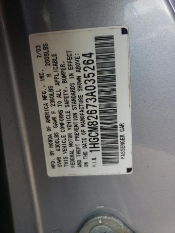 Photo 10 from auction – 2003 HONDA ACCORD EX with VIN 1HGCM82673A035264