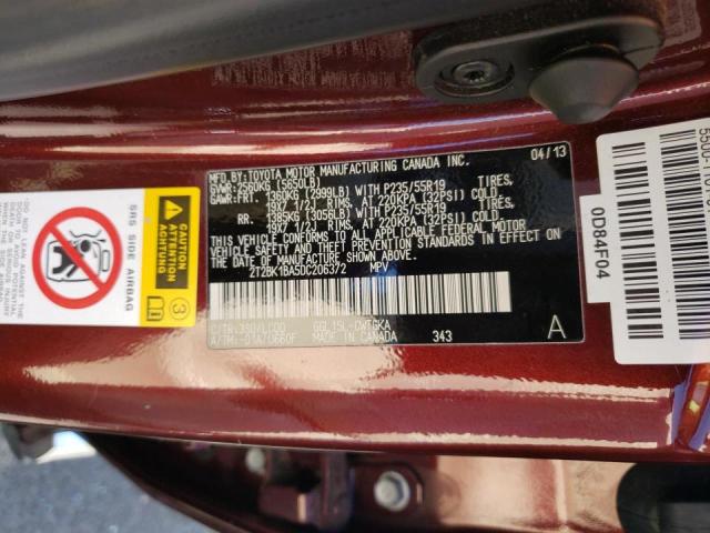 Photo 10 from auction – 2013 LEXUS RX 350 BAS with VIN 2T2BK1BA5DC206372
