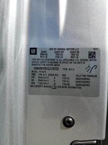 Photo 10 from auction – 2012 CHEVROLET TRAVERSE L with VIN 1GNKRFED1CJ176722
