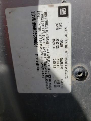 Photo 10 from auction – 2005 CHEVROLET IMPALA LS with VIN 2G1WH55K659389002
