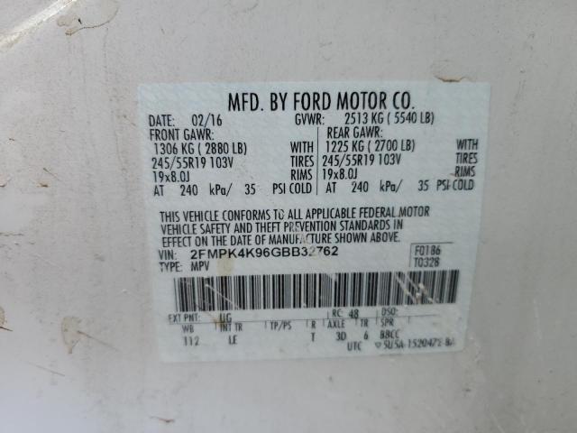 Photo 10 from auction – 2016 FORD EDGE TITAN with VIN 2FMPK4K96GBB32762