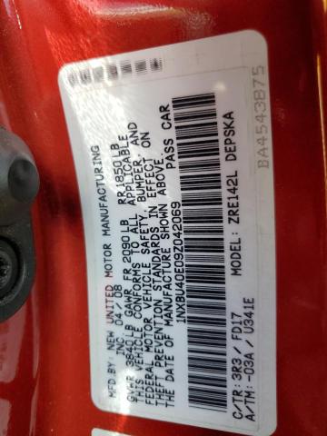 Photo 10 from auction – 2009 TOYOTA COROLLA BA with VIN 1NXBU40E09Z042069