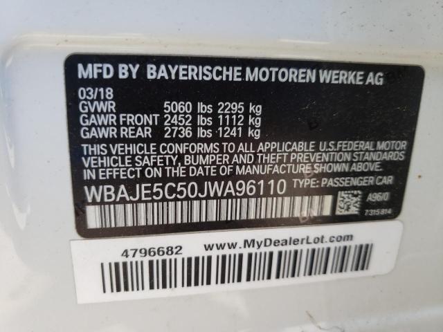 Photo 10 from auction – 2018 BMW 540 I with VIN WBAJE5C50JWA96110