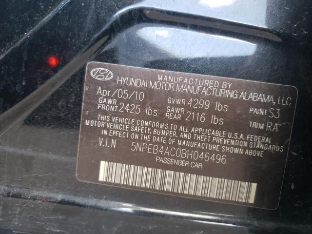 Photo 10 from auction – 2011 HYUNDAI SONATA GLS with VIN 5NPEB4AC0BH046496