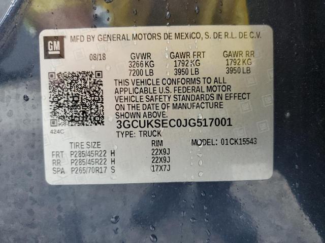 Photo 10 from auction – 2018 CHEVROLET SILVERADO with VIN 3GCUKSEC0JG517001