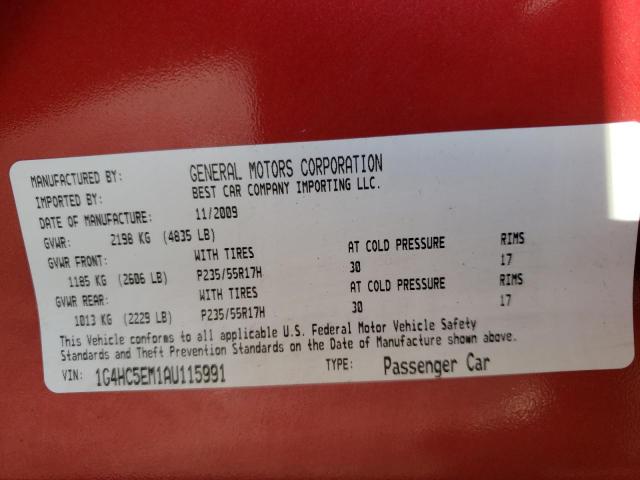 Photo 10 from auction – 2010 BUICK LUCERNE CX with VIN 1G4HC5EM1AU115991