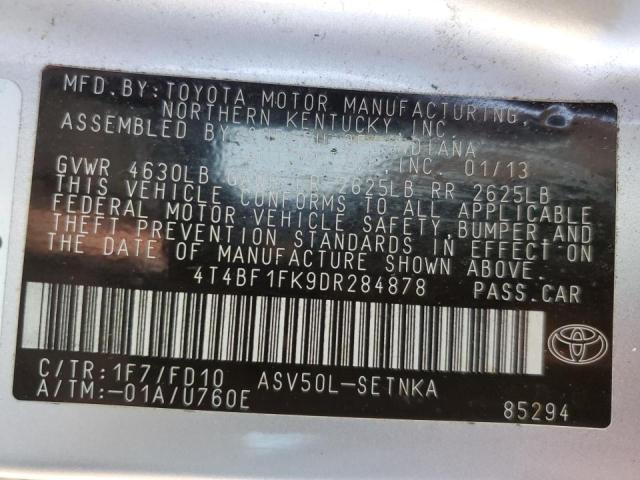 Photo 10 from auction – 2013 TOYOTA CAMRY L with VIN 4T4BF1FK9DR284878