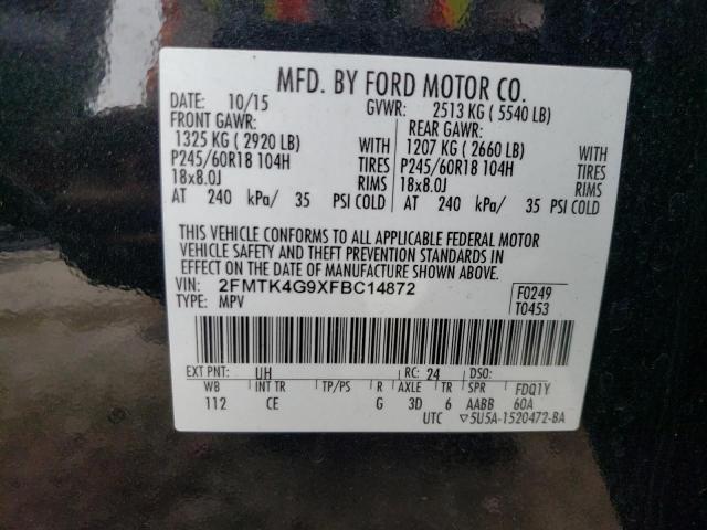Photo 10 from auction – 2015 FORD EDGE SE with VIN 2FMTK4G9XFBC14872