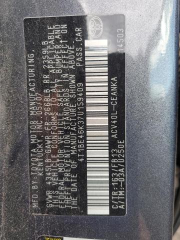 Photo 10 from auction – 2007 TOYOTA CAMRY CE with VIN 4T1BE46K37U159409