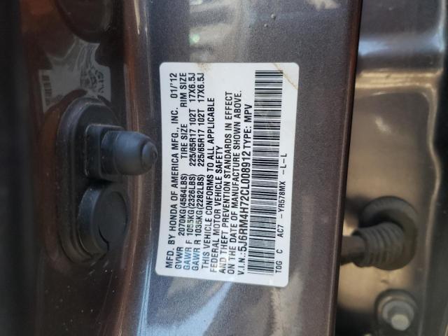 Photo 10 from auction – 2012 HONDA CR-V EXL with VIN 5J6RM4H72CL008912