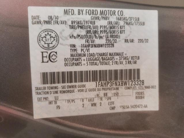 Photo 10 from auction – 2011 FORD FOCUS SE with VIN 1FAHP3FNXBW123328