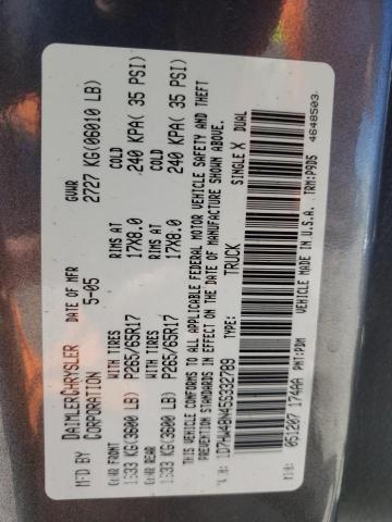 Photo 10 from auction – 2005 DODGE DAKOTA QUA with VIN 1D7HW48N45S332789
