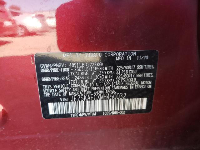 Photo 10 from auction – 2021 SUBARU FORESTER P with VIN JF2SKAFCXMH450032