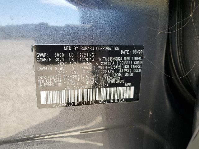 Photo 10 from auction – 2020 SUBARU ASCENT with VIN 4S4WMAPD4L3477638
