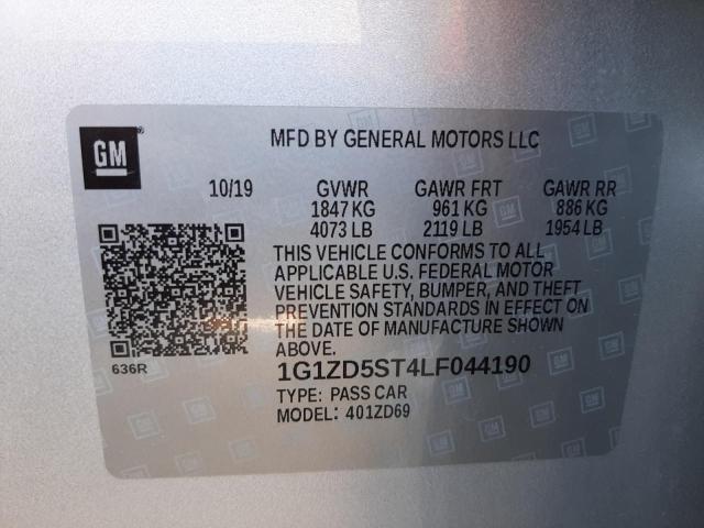 Photo 10 from auction – 2020 CHEVROLET MALIBU LT with VIN 1G1ZD5ST4LF044190