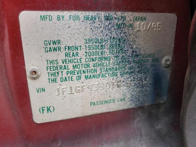 Photo 10 from auction – 1996 SUBARU IMPREZA L with VIN JF1GF4350TG812556