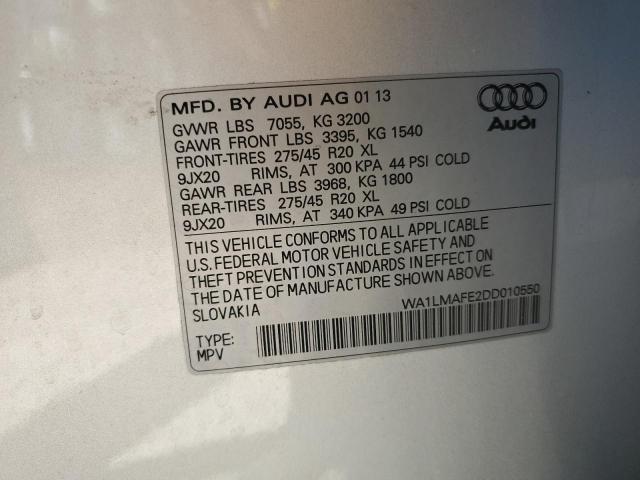 Photo 10 from auction – 2013 AUDI Q7 PREMIUM with VIN WA1LMAFE2DD010550