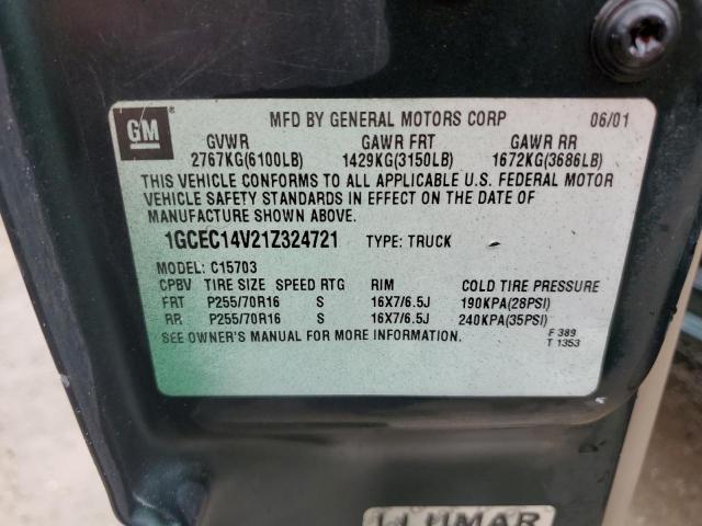Photo 10 from auction – 2001 CHEVROLET SILVERADO with VIN 1GCEC14V21Z324721